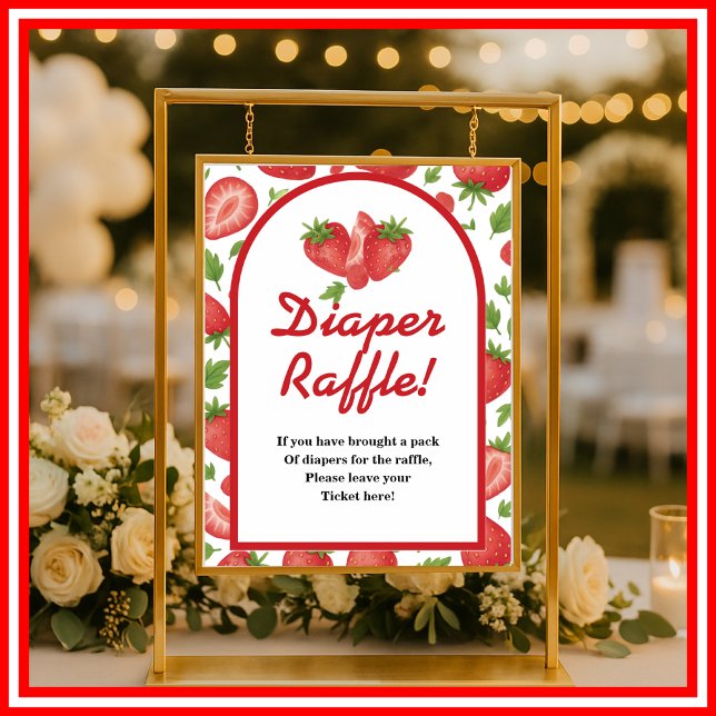 Poster Fralda Raffle Strawberry Berry Sweet Game (Criador carregado)