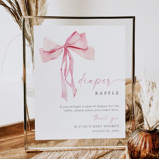 Poster Fralda Rosa Sinal Raffle Sinal Coquetela Blush Arc (Criador carregado)