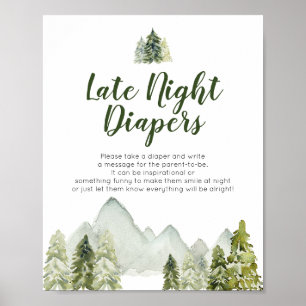 Poster Fraldas Noturnas com Chá de fraldas de Pine Tree
