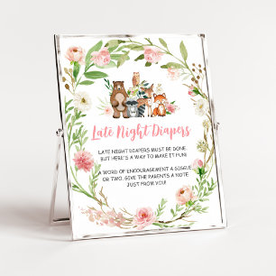 Poster Fraldas Noturnas Florais Rosa da Floresta