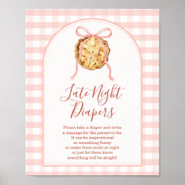 Poster Fraldas Noturnas Rosa Pastel Xadrez Cutie Pie