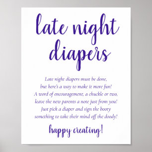 Poster Fraldas Noturnas Roxas Simples Chá