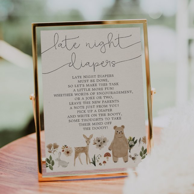 Poster Fraldas para Madrugada de Chuvá de Bebê 5x7 Boho W (Criador carregado)