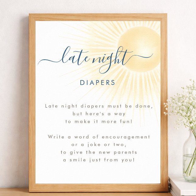 Poster Fraldas para Noite de Chuva de Sol Shower de Bebê  (Criador carregado)