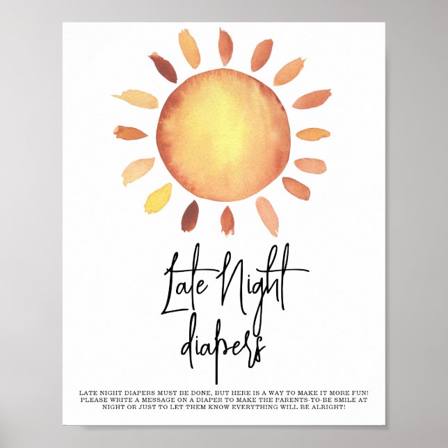 Poster Fraldas Sunshine Late Night (Frente)