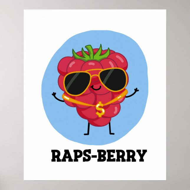 Poster Framboesa Engraçado de rap-berry (Frente)
