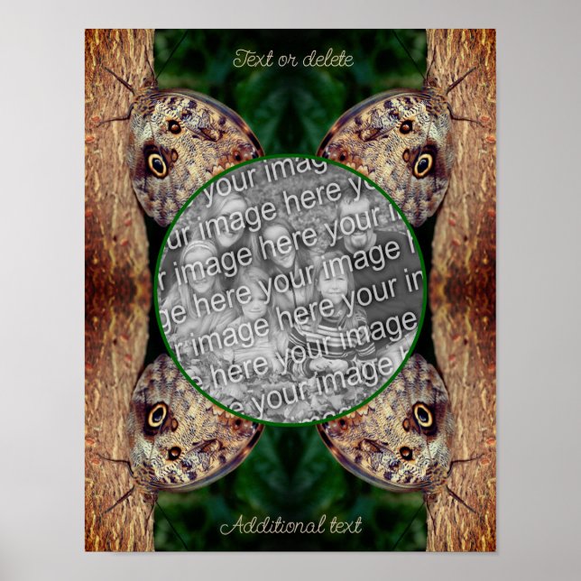 Poster Frame de Borboleta Marrom Crie sua própria foto (Frente)