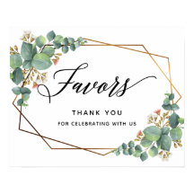 Frame Dourado Eucalyptus Weding Favor sinal