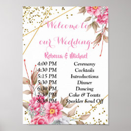 Poster Frame Dourado geométrico Cor-de-rosaOrdem dos Acon