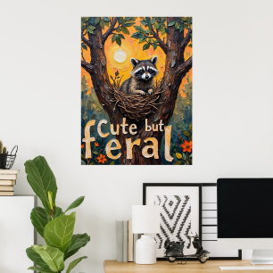 Poster Frame Feral: O Ponto de Cozinha de Raccoon