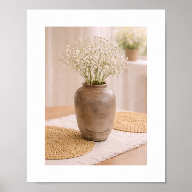 Poster Frame Ready Art Baby’s Breath Neutral Farmhouse (Frente)