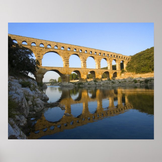 Poster França, Avignon. O aqueduto Pont du Gard Roman (Frente)
