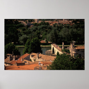 Poster França, Avinhão, Provença. Pont St, Benezet.