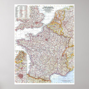 Poster " França, Bélgica, Países Baixos: 1960 MAPA pormen