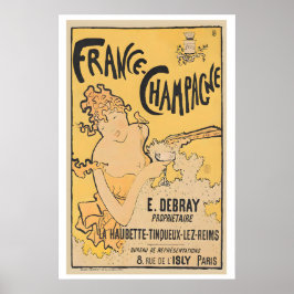 Poster França-Champagne, 1891 - Comida e Bebida Antiga