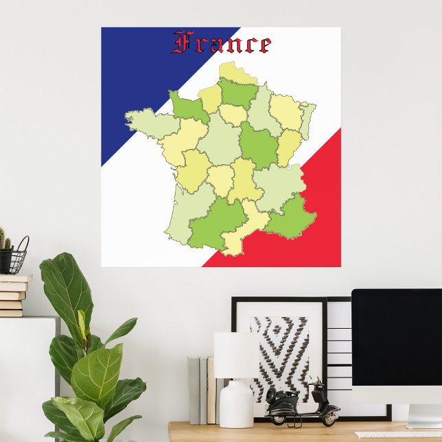 Poster França - Cores E Mapa Nacional (Criador carregado)