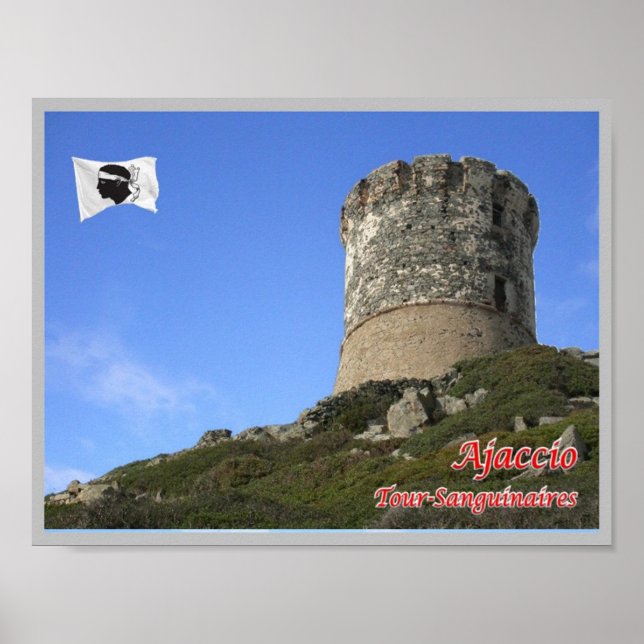 Poster França - Córsega - Ajaccio - (Frente)