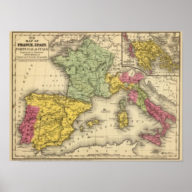 Pôster França, Espanha, Portugal, Itália (Frente)