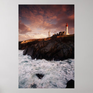 Poster França, farol ao amanhecer