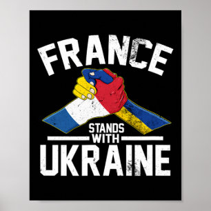 Poster França Fica Com a Bandeira Francesa Ucraniana da U