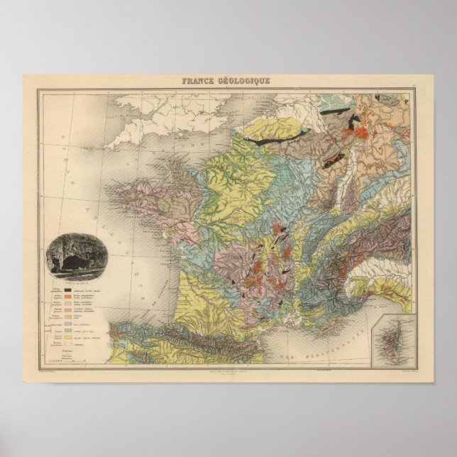 Pôster França Geológica (Frente)