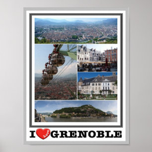 Poster França - Grenoble - I Love -