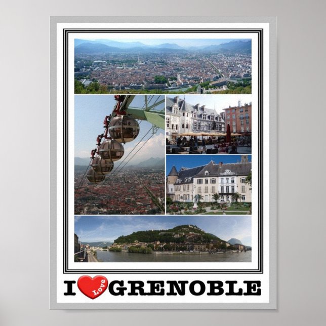 Poster França - Grenoble - I Love - (Frente)