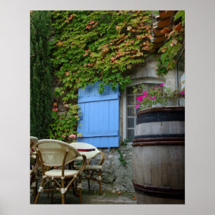 Poster França, Les Baux de Provence, cafÃ© páo