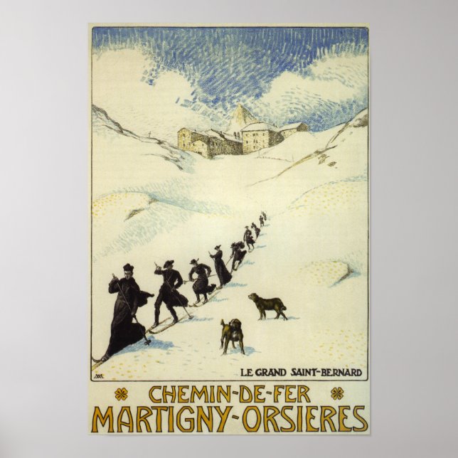 Poster França - Monks Skiing (Frente)