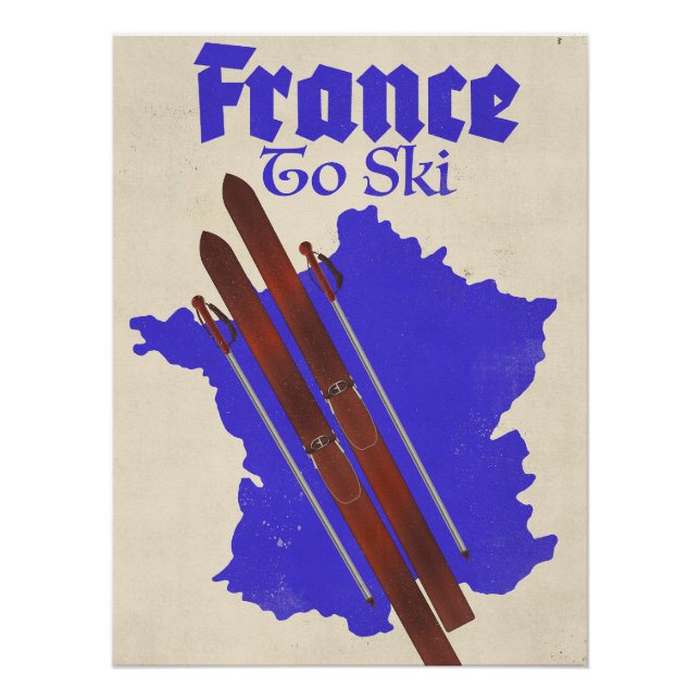 Pôster França Para Esquiar (Frente)