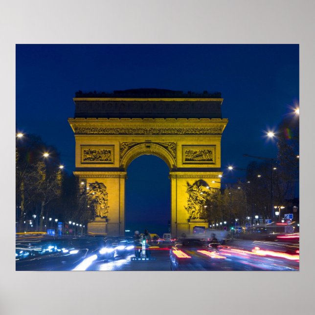 Poster França, Paris. O Arco do Triunfo e o (Frente)