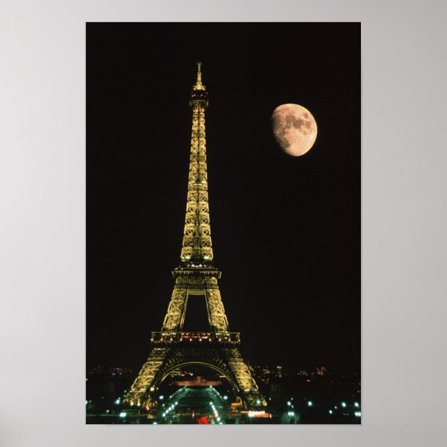 Poster França, Paris. Torre Eiffel à noite com (Frente)
