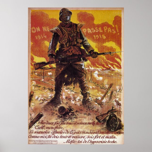 Poster ~ França ~ Primeira Guerra Mundial 1918 (Frente)