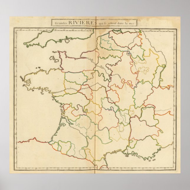 Pôster França Rivers Outline (Frente)