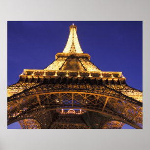 Pôster FRANÇA, Torre Eiffel de Paris, vista noturna