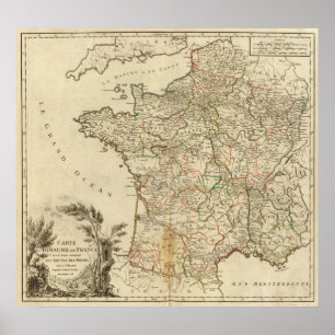 Pôster France Postal Roads