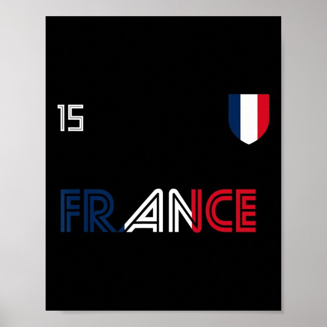 Poster France Retro Soccer French Flag  (Frente)