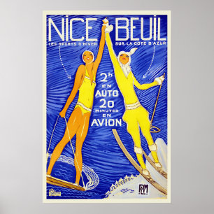 Poster France Riviera das viagens vintage