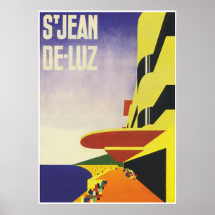 Poster France Wall Art, Santo-Jean-de-Luz, Viagens vintag