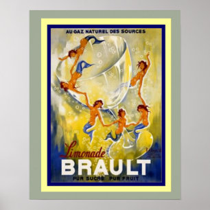 Poster francês 16 x 20 do anúncio de Brault