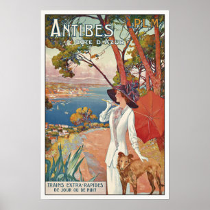 Poster francês Antibes Côte d'Azur