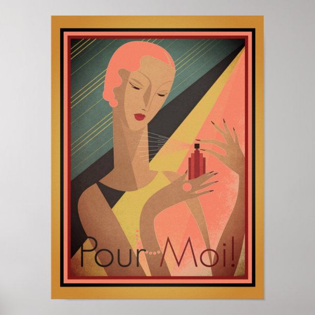 Poster Francês, Art Deco, Pour Moi Perfume (Frente)