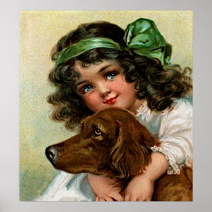 Pôster Frances Brundage: Menina com cão