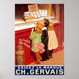 Poster francês da propaganda do chocolate do