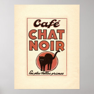 Poster francês de "bate-papo do vintage Café noi