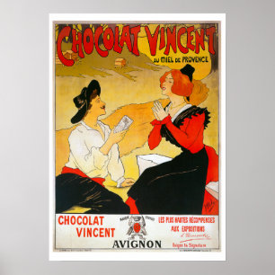 Poster francês do chocolate do vintage