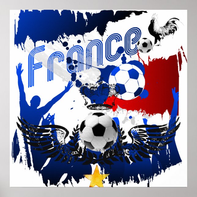 Poster Francês Grunge França Presentes do Trabalho de art (Frente)