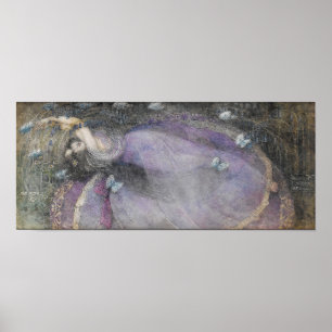 Poster Frances MacDonald's "Girl with Blue Butterflies"