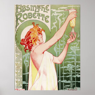 Poster francês o "absinto Robette " do nouveau da