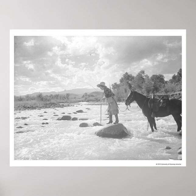 Poster Frances Phelps Belden voa pescando no rio (Frente)